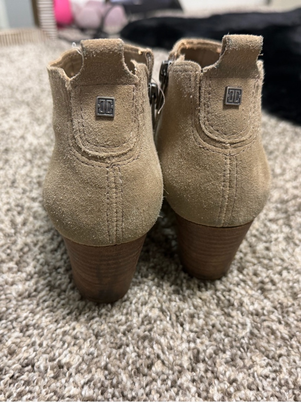 Ivanka Trump Suede Ankle Booties in Tan - Picture 3 of 8
